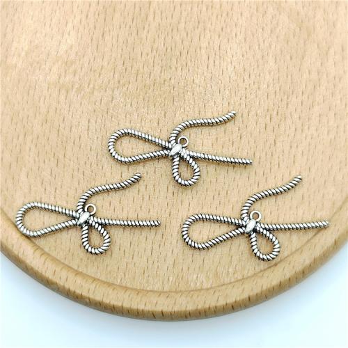 Tibetan Style Bowknot Pendants, antique silver color plated, DIY, 30x21mm, 100PCs/Bag, Sold By Bag