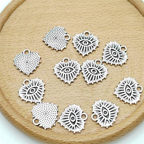 Tibetan Style Heart Pendants, antique silver color plated, DIY, 16x15mm, 100PCs/Bag, Sold By Bag