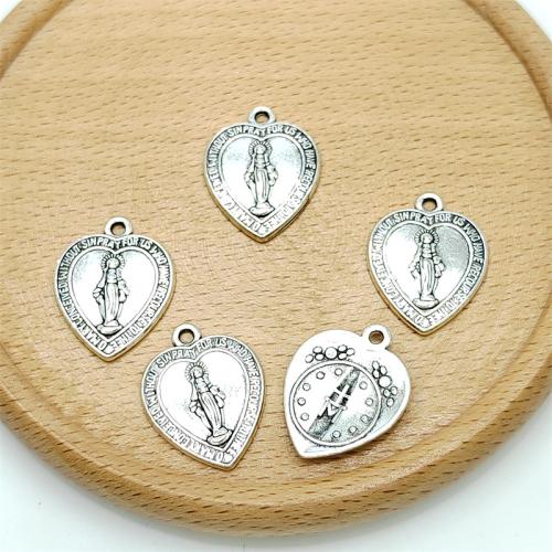 Tibetan Style Heart Pendants, antique silver color plated, DIY, 18x22mm, 100PCs/Bag, Sold By Bag