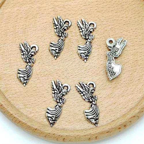 Tibetan Style Pendants, Angel, antique silver color plated, DIY, 11x24mm, 100PCs/Bag, Sold By Bag