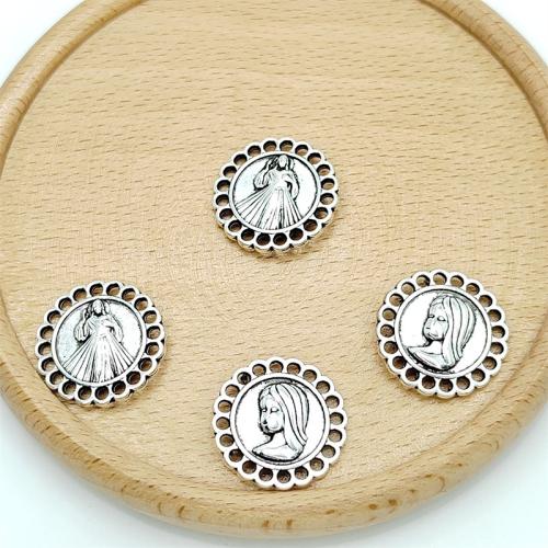 Tibetan Style Pendants, Round, antique silver color plated, multihole & DIY, 20x20mm, 100PCs/Bag, Sold By Bag