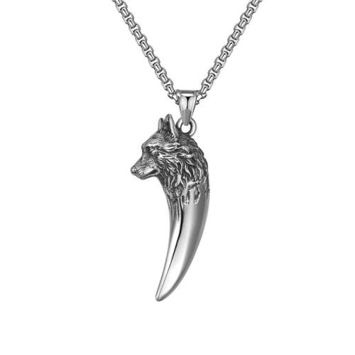 Titanium Steel Pendants, Wolf, vintage & different styles for choice, Sold By PC