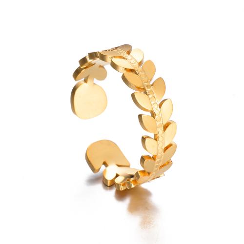 304 Stainless Steel Cuff Finger Ring, with Plastic Pearl, gold color plated, different styles for choice & for woman & enamel, US Ring Size:6-8, Sold By PC