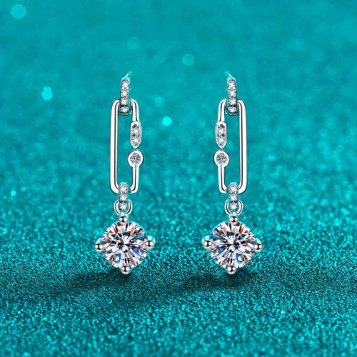 925 Sterling Silver Drop Earring, fashion jewelry & different styles for choice & for woman, 4.60x18mm, Sold By Pair