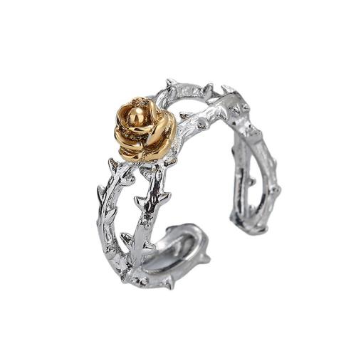 Titanium Steel Cuff Finger Ring, Rose, plated, different size for choice & for woman & hollow, US Ring Size:6-10, Sold By PC