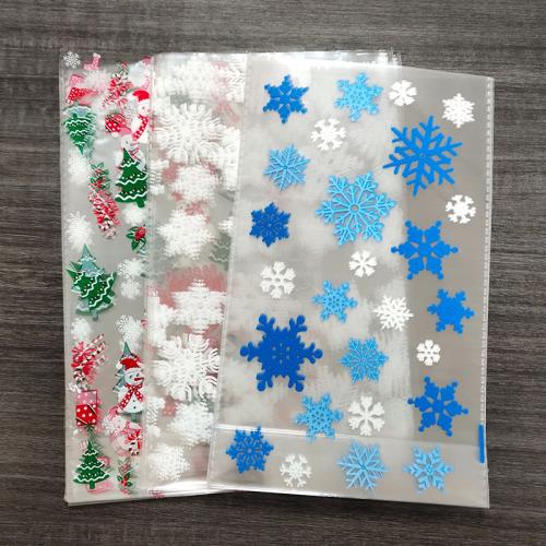 Plastic open end bag, Christmas Design & different designs for choice, more colors for choice, 260x150mm, 100PCs/Bag, Sold By Bag