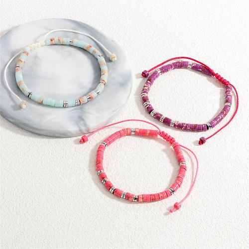 Bracelets de pierres précieuses, Pierre naturelle, avec Cordon de noeud & laiton, fait à la main, Réglable & bijoux de mode & unisexe, plus de couleurs à choisir, protéger l'environnement, sans nickel, plomb et cadmium, Longueur:Environ 16-22 cm, Vendu par PC