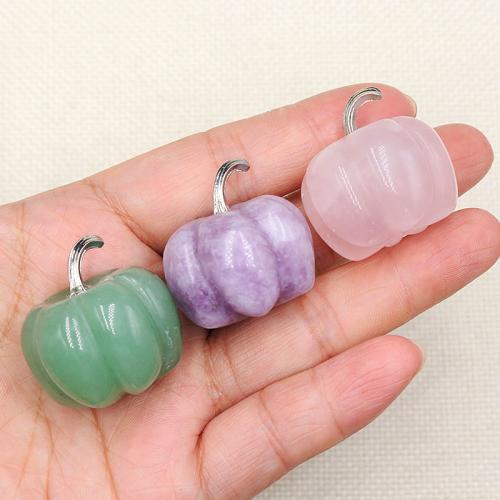 Fashion Decoration, Natural Stone, with Tibetan Style, Pumpkin, Carved, for home and office & different materials for choice, more colors for choice, 30x22mm, Sold By PC