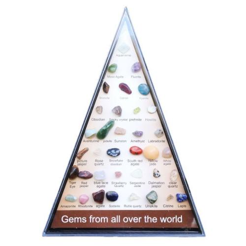 Fashion Decoration, Natural Stone, with Paper & Acrylic, Triangle, more colors for choice, 100x150x14mm, Sold By PC