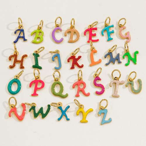 Pendentifs en acier inoxydable Lettre, Acier inoxydable 304, Lettre d’alphabet, lettres sont de A à Z & DIY & émail, plus de couleurs à choisir, Vendu par PC