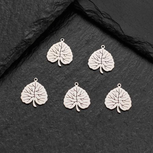 Stainless Steel Pendants, 304 Stainless Steel, Leaf, plated, DIY, more colors for choice, 16x19mm, 5PCs/Bag, Sold By Bag