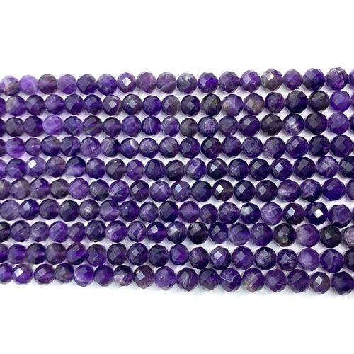 Natural Quartz Jewelry Beads, Amethyst, DIY, purple, 6mm, Sold By Strand