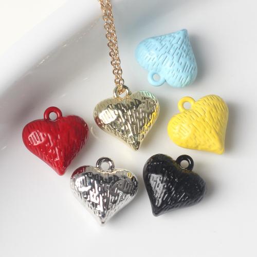 Tibetan Style Enamel Pendants, Heart, plated, DIY, more colors for choice, 12x12mm, 100PCs/Bag, Sold By Bag