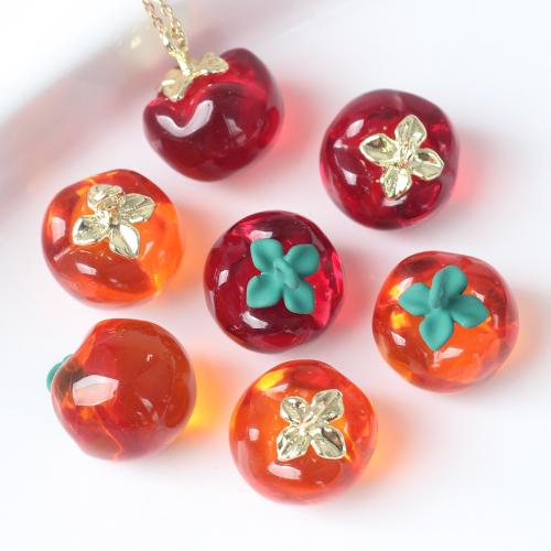 Resin Tibetan Style Pendants, with Resin, Apple, plated, DIY, more colors for choice, 20x16mm, 100PCs/Bag, Sold By Bag