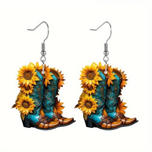 Acrylic Jewelry Earring, Shoes, printing, for woman, Sold By PC