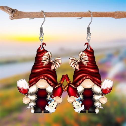 Boucles d'oreilles de Noël, Acrylique, Impression, Conception de Noël & pour femme, Vendu par paire