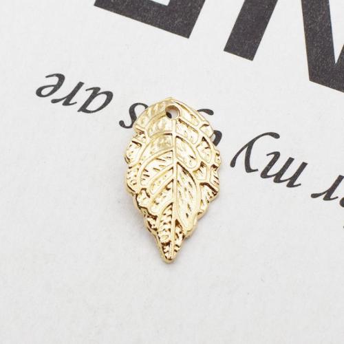 Tibetan Style Leaf Pendants, plated, DIY, golden, 10x17mm, 10PCs/Bag, Sold By Bag