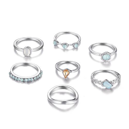 Tibetan Style Ring Set, with Crystal, plated, fashion jewelry & different styles for choice & for woman, more colors for choice, Sold By Set