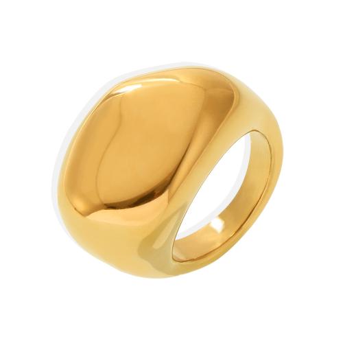 Bague en acier inoxydable, Acier inoxydable 304, Plaqué d'or 18K, bijoux de mode & normes différentes pour le choix & pour femme, Vendu par PC