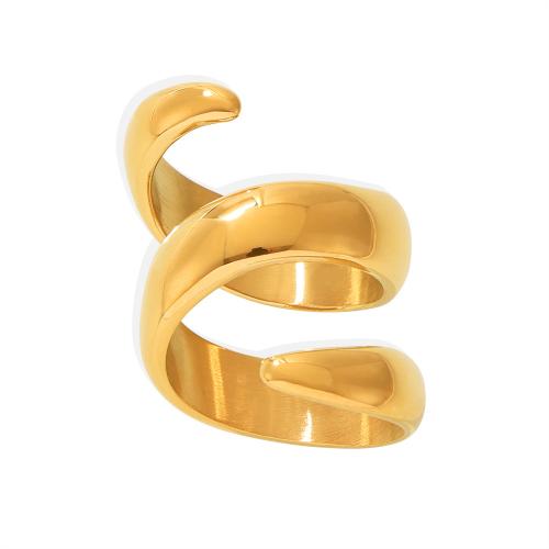 Anillo de dedo de acero inoxidable, acero inoxidable 304, chapado en oro de 18 K, Joyería & diverso tamaño para la opción & para mujer, Vendido por UD