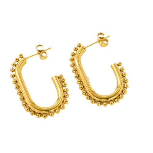 Boucle d'oreille Acier Titane, Placage, styles différents pour le choix & pour femme, Or, Vendu par paire