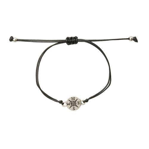 Tibetan Style Bracelet, with Korean Waxed Cord, plated, 2 pieces & Unisex, black, Length:Approx 16-30 cm, Sold By Set