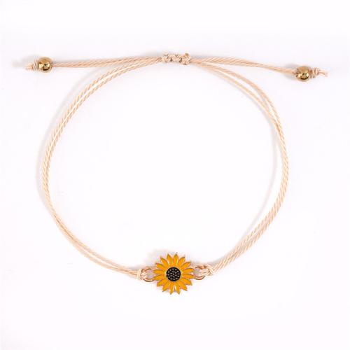 Tibetan Style Bracelet, with Taiwan Thread, plated, 2 pieces & Unisex & enamel, beige, Length:Approx 16-30 cm, Sold By Set