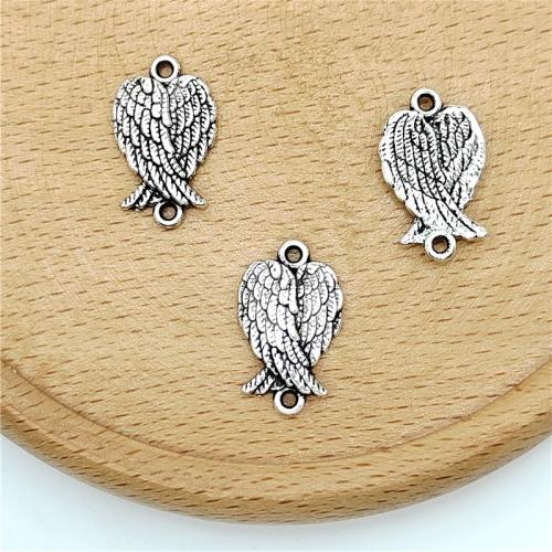 Tibetan Style Connector, Wing Shape, antique silver color plated, DIY & 1/1 loop, 12x19mm, 100PCs/Bag, Sold By Bag