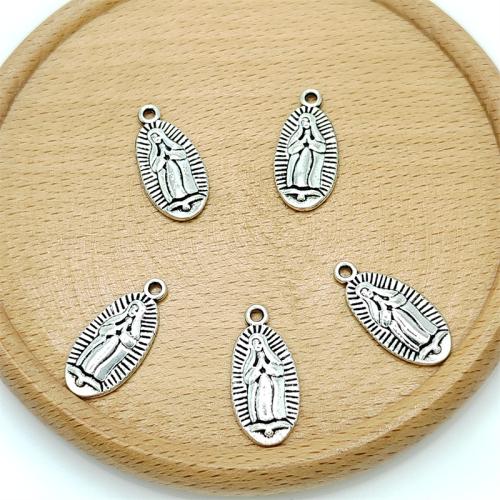 Tibetan Style Pendants, Virgin Mary, antique silver color plated, DIY, 12x14mm, 100PCs/Bag, Sold By Bag