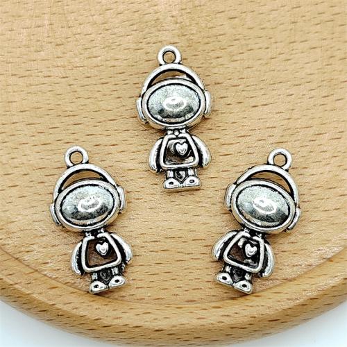 Tibetan Style Pendants, Astronaut, antique silver color plated, DIY, 12x22mm, 100PCs/Bag, Sold By Bag