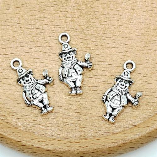 Pendentifs animaux en alliage de zinc, ours, Plaqué de couleur d'argent, DIY, 12x21mm, 100PC/sac, Vendu par sac