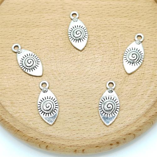 Tibetan Style Leaf Pendants, antique silver color plated, DIY, 10x22mm, 100PCs/Bag, Sold By Bag