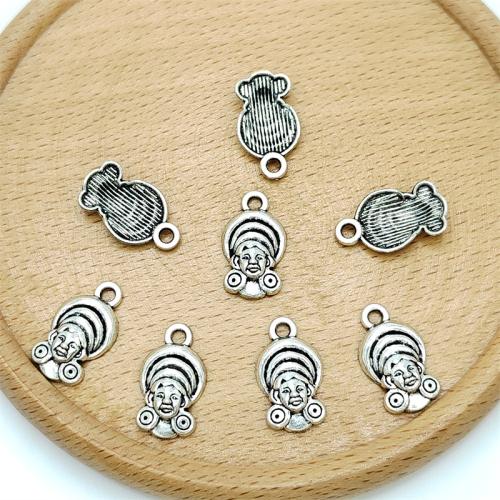 Pendentifs en alliage de zinc, garçon, Plaqué de couleur d'argent, DIY, 10x18mm, 100PC/sac, Vendu par sac