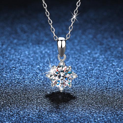 925 Sterling Silver Necklace, with 2inch extender chain, Eight Point Star, platinum plated, different materials for choice & oval chain & for woman, Length:Approx 15.7 Inch, Sold By PC