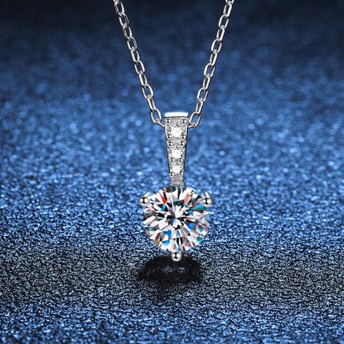 925 Sterling Silver Necklace, with 2inch extender chain, platinum plated, different materials for choice & oval chain & for woman, Length:Approx 15.7 Inch, Sold By PC