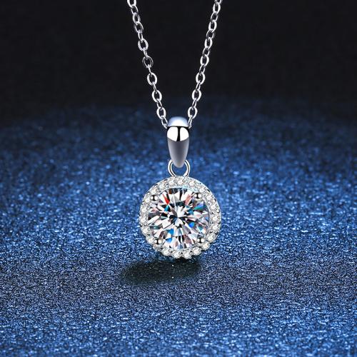 925 Sterling Silver Necklace, with 2inch extender chain, Round, platinum plated, cross chain & different styles for choice & for woman, Length:Approx 15.7 Inch, Sold By PC