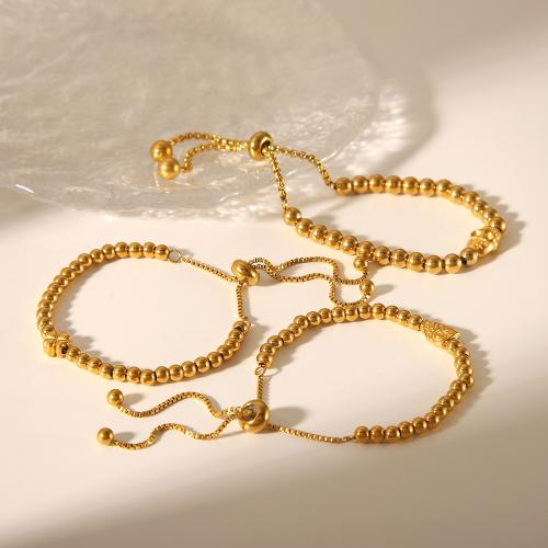 Pulsera de Acero Inoxidable, acero inoxidable 304, Ajustable & Joyería & diferentes estilos para la opción & para mujer, dorado, longitud:aproximado 25 cm, Vendido por UD