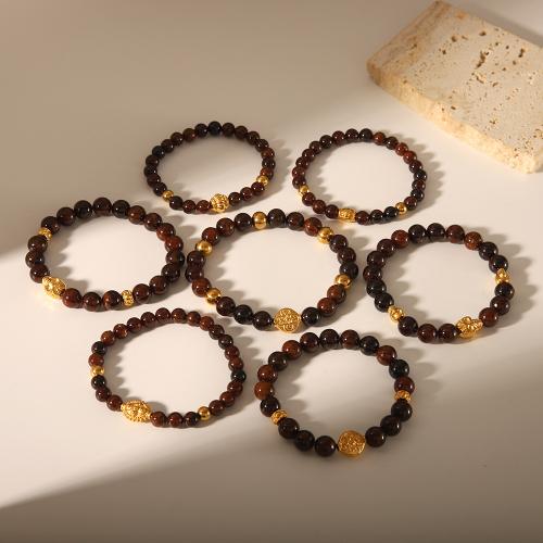 Pulseras de piedras preciosas, Piedra natural, con acero inoxidable 304, Joyería & unisexo & diferentes estilos para la opción, longitud:aproximado 18.6 cm, Vendido por UD