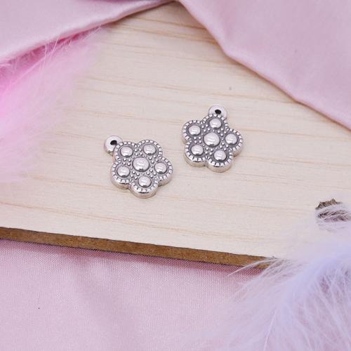 Stainless Steel Flower Pendant, 304 Stainless Steel, DIY, original color, 18x15mm, 10PCs/Bag, Sold By Bag