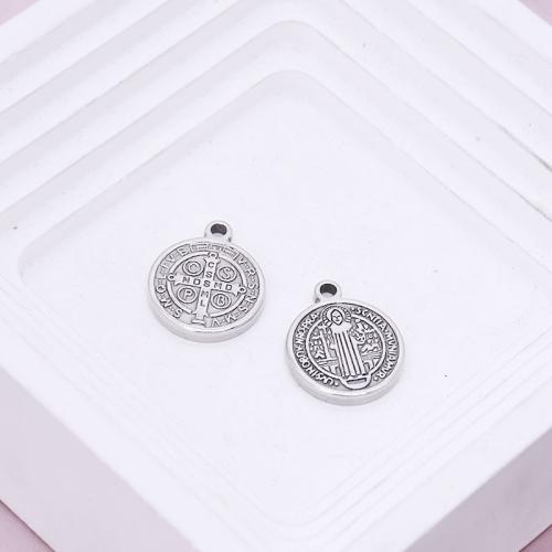 Stainless Steel Pendants, 304 Stainless Steel, Round, DIY, original color, 20x17mm, 10PCs/Bag, Sold By Bag