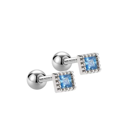 Zircon cubique Micro Pave d'oreille en argent sterling, Argent sterling 925, bijoux de mode & pavé de micro zircon & pour femme, plus de couleurs à choisir, 3mm, Vendu par paire