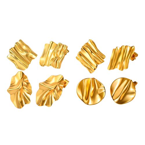 Pendientes de Acero Inoxidable, acero inoxidable 304, Joyería & diferentes estilos para la opción & para mujer, dorado, Vendido por Par