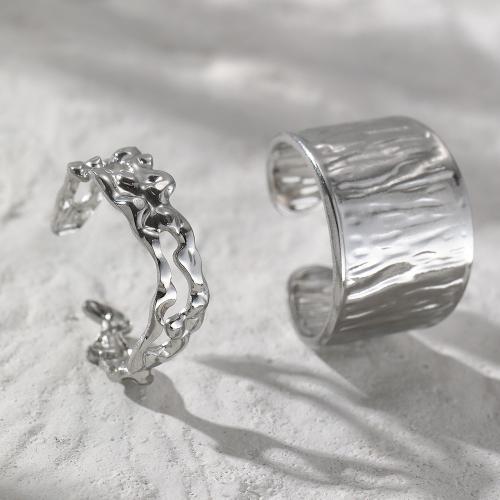 304 Edelstahl Ring Set, 2 Stück & Einstellbar & unisex, keine, verkauft von setzen