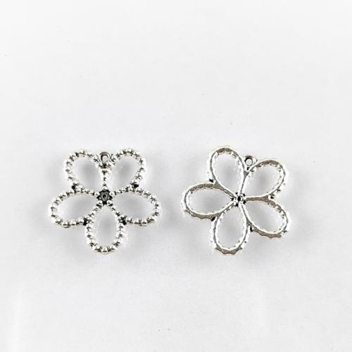 Zinklegierung Blume Anhänger, antik silberfarben plattiert, DIY & hohl, frei von Nickel, Blei & Kadmium, 16x16mm, Bohrung:ca. 1mm, ca. 100PCs/Tasche, verkauft von Tasche