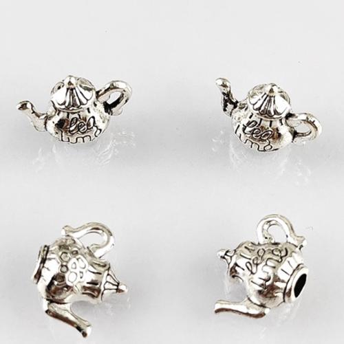 Tibetan Style Pendants, Teapot, antique silver color plated, DIY, 16x6x13mm, Hole:Approx 2mm, Approx 100PCs/Bag, Sold By Bag