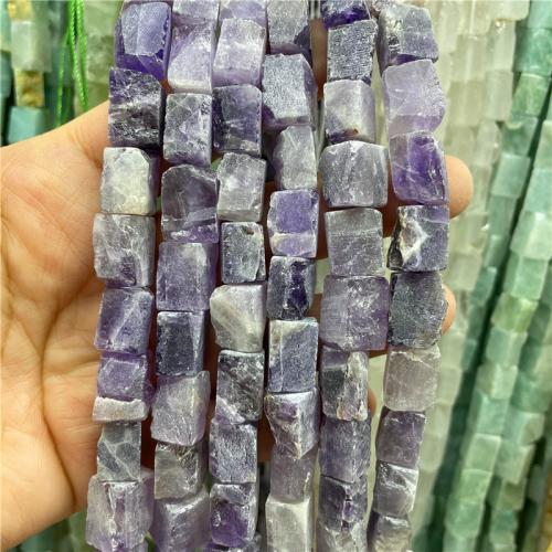 Gemstone Jewelry Beads, Natural Stone, Square, DIY, more colors for choice, nickel, lead & cadmium free, about:8-12mm, Approx 30PCs/Strand, Sold By Strand