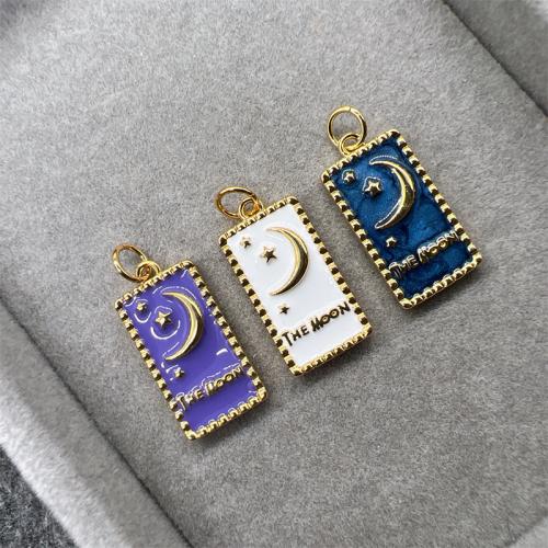 Brass Jewelry Pendants, Rectangle, gold color plated, DIY & enamel, more colors for choice, 10x20mm, Sold By PC