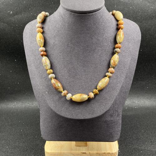 Natural Gemstone Necklace, Natural Stone, different materials for choice & Unisex, more colors for choice, Length:Approx 48 cm, Sold By PC