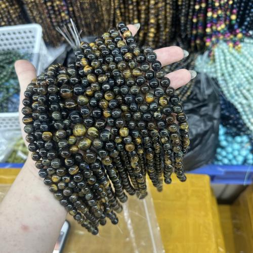 Natural Tiger Eye Beads, Round, polished, DIY & different size for choice, mixed colors, Sold Per Approx 38 cm Strand