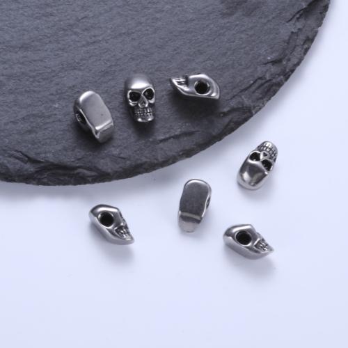 Stainless Steel Beads, 304 Stainless Steel, Skull, plated, DIY, Sold By PC